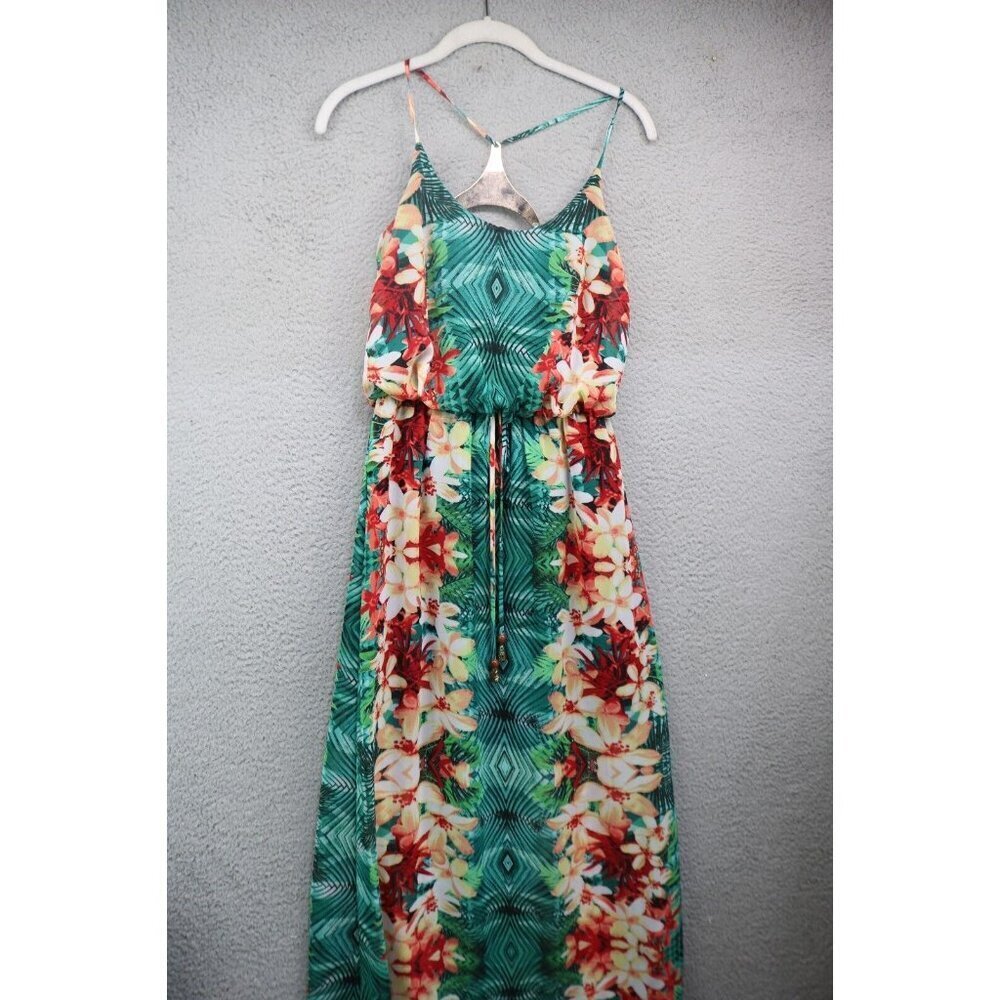 City Triangles Floral Chiffon Maxi Dress-Size Small-Resort-Beachy-Cottagecore